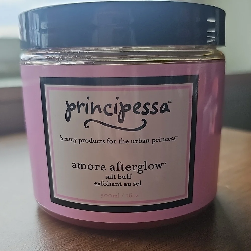 New Principessa Amore Afterglow Salt Buff Exfoliant Dead Sea Salt Scrub Sealed